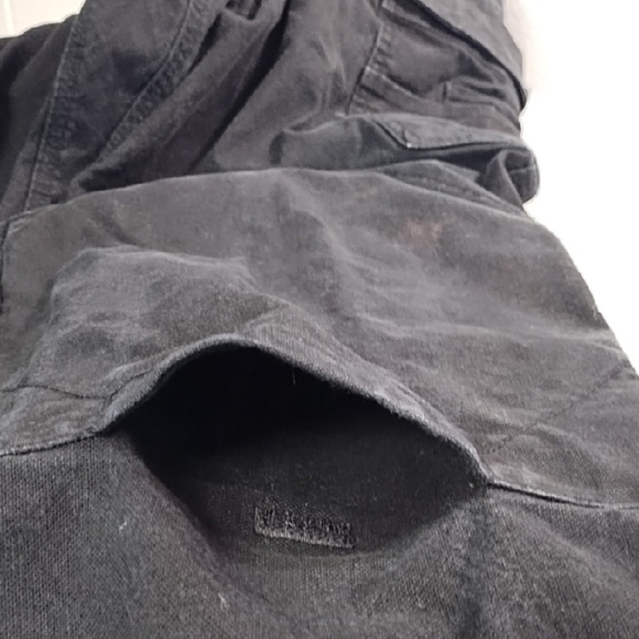 Hammer Down Heavy Duty Black Cargo Pants Sturdy Fabric Double knees & leg Hem - Picture 5 of 16